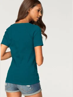 T-shirt basique à col rond et manches courtes en coton