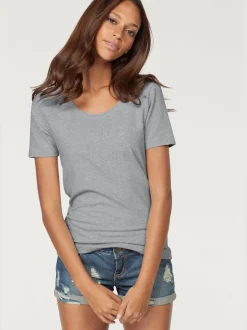 T-shirt basique à col rond et manches courtes en coton