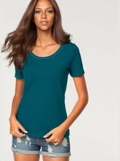 T-shirt basique à col rond et manches courtes en coton
