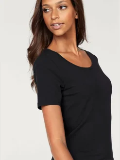 T-shirt basique à col rond et manches courtes en coton