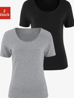 T-shirt basique à col rond et manches courtes en coton