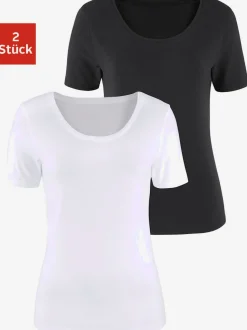 T-shirt basique à col rond et manches courtes en coton