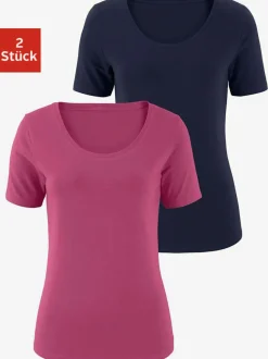 T-shirt basique à col rond et manches courtes en coton
