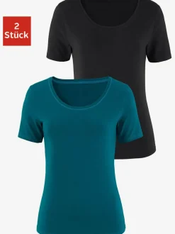 T-shirt basique à col rond et manches courtes en coton
