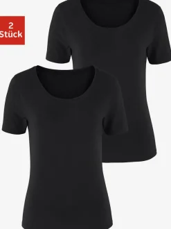 T-shirt basique à col rond et manches courtes en coton