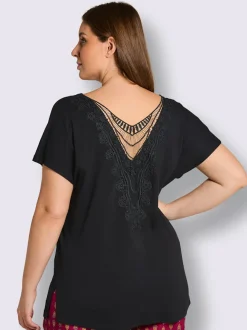 T-shirt broderie décorative au dos