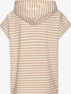 T-shirt à capuche en rayures avec emmanchure large et cordon