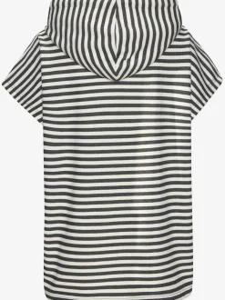 T-shirt à capuche en rayures avec emmanchure large et cordon