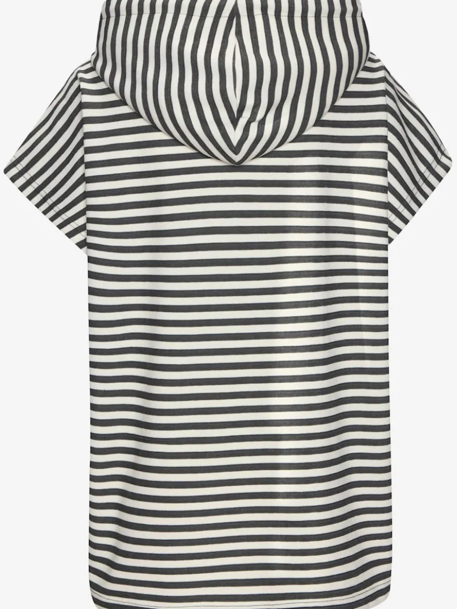 T-shirt à capuche en rayures avec emmanchure large et cordon