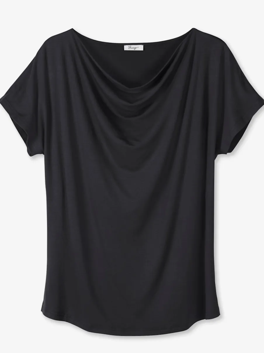 T-shirt à col bénitier col bénitier flatteur