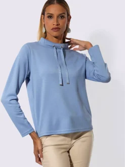 T-shirt à col montant avec manches longues en modal doux