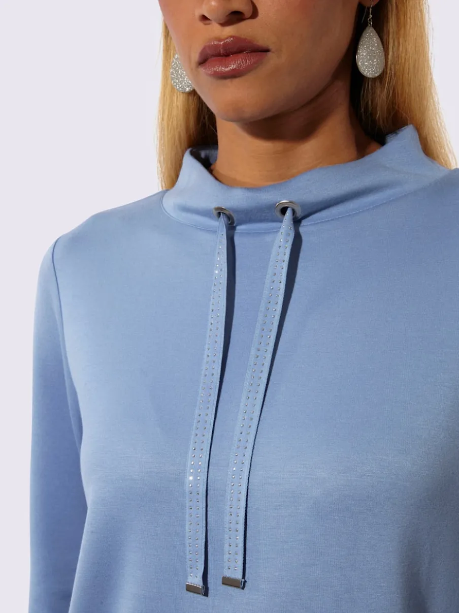 T-shirt à col montant avec manches longues en modal doux