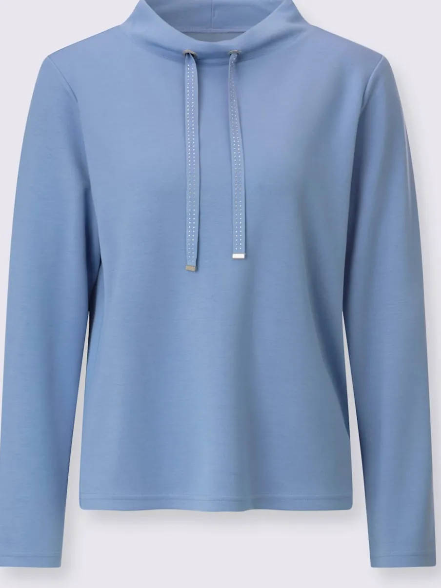 T-shirt à col montant avec manches longues en modal doux