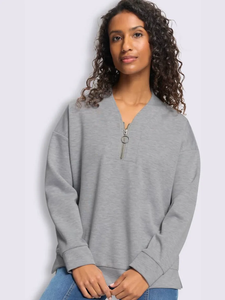 T-shirt à col montant joli col montant avec encolure en v