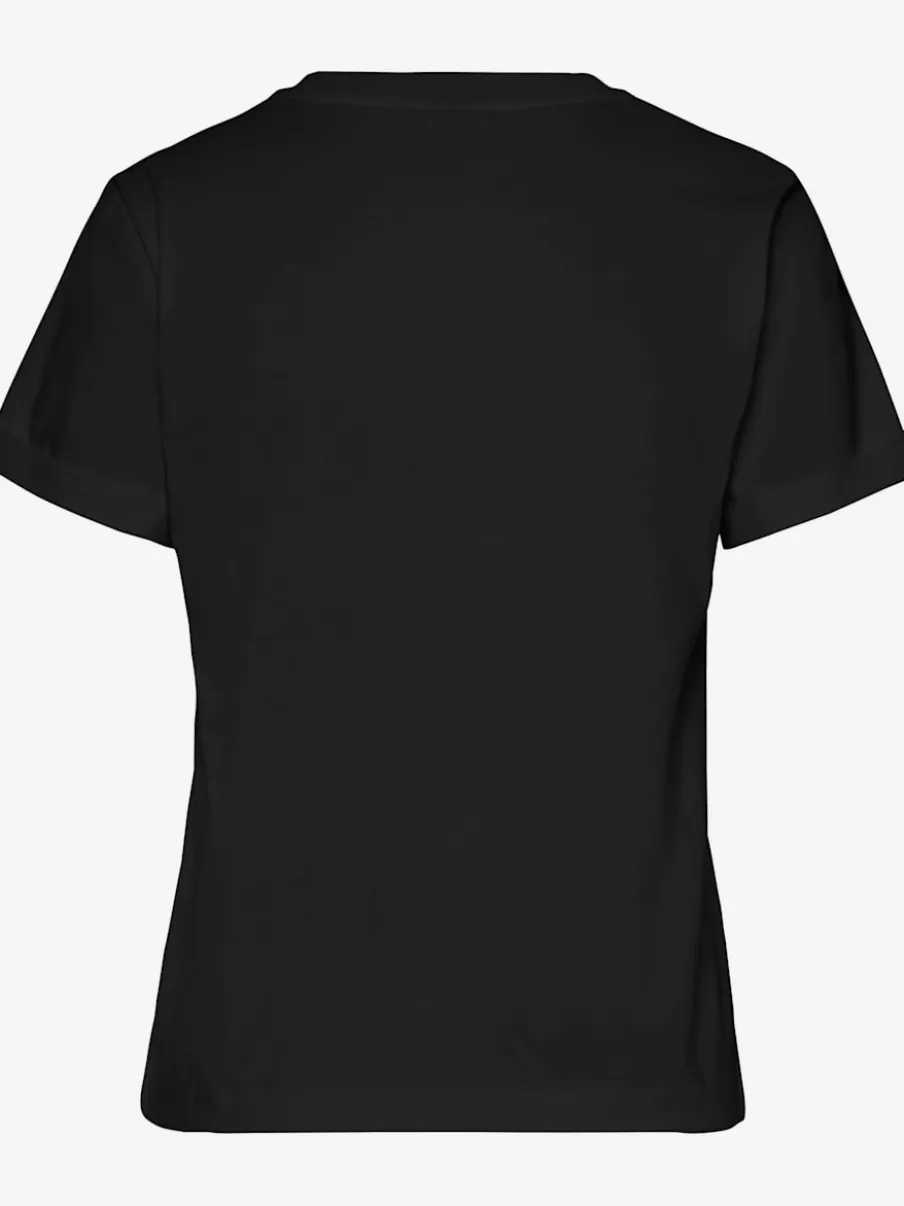 T-shirt à col rond avec broderie cœur et manches courtes
