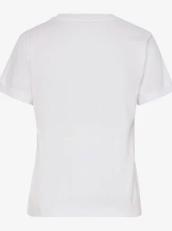 T-shirt à col rond avec broderie cœur et manches courtes