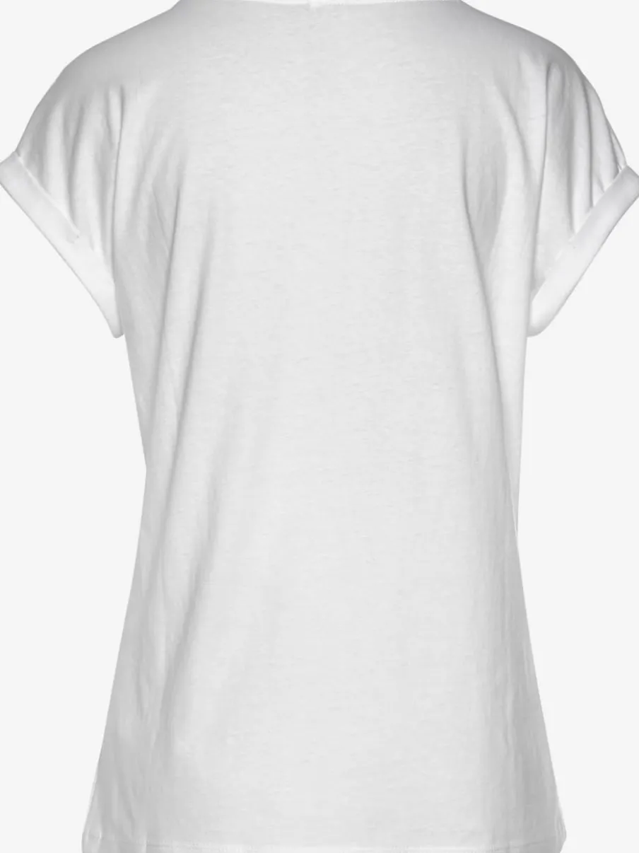 T-shirt à col rond avec impression palmier et manches courtes
