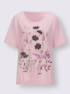 T-shirt à col rond avec imprimé floral ample