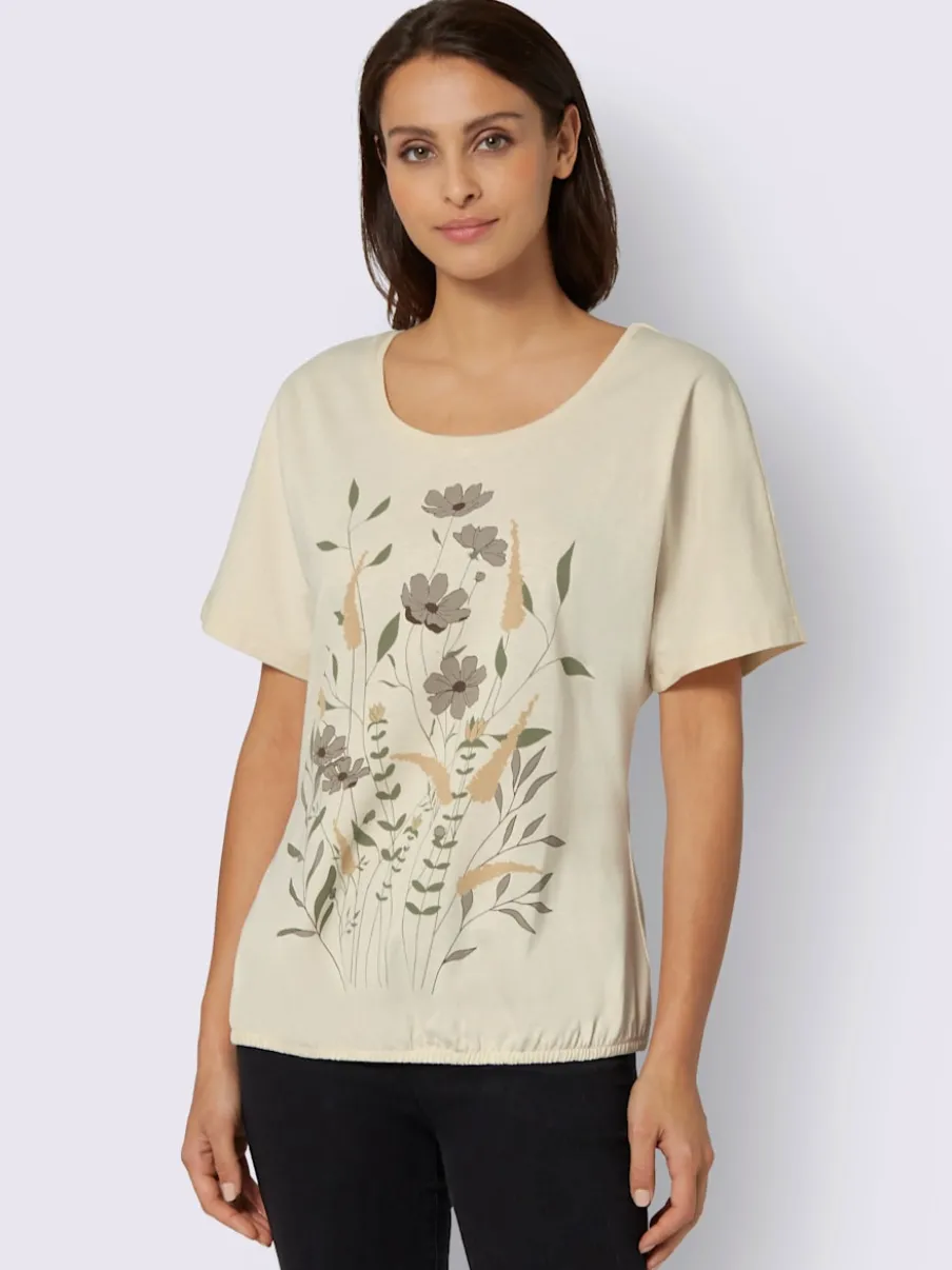 T-shirt à col rond avec imprimé floral ample