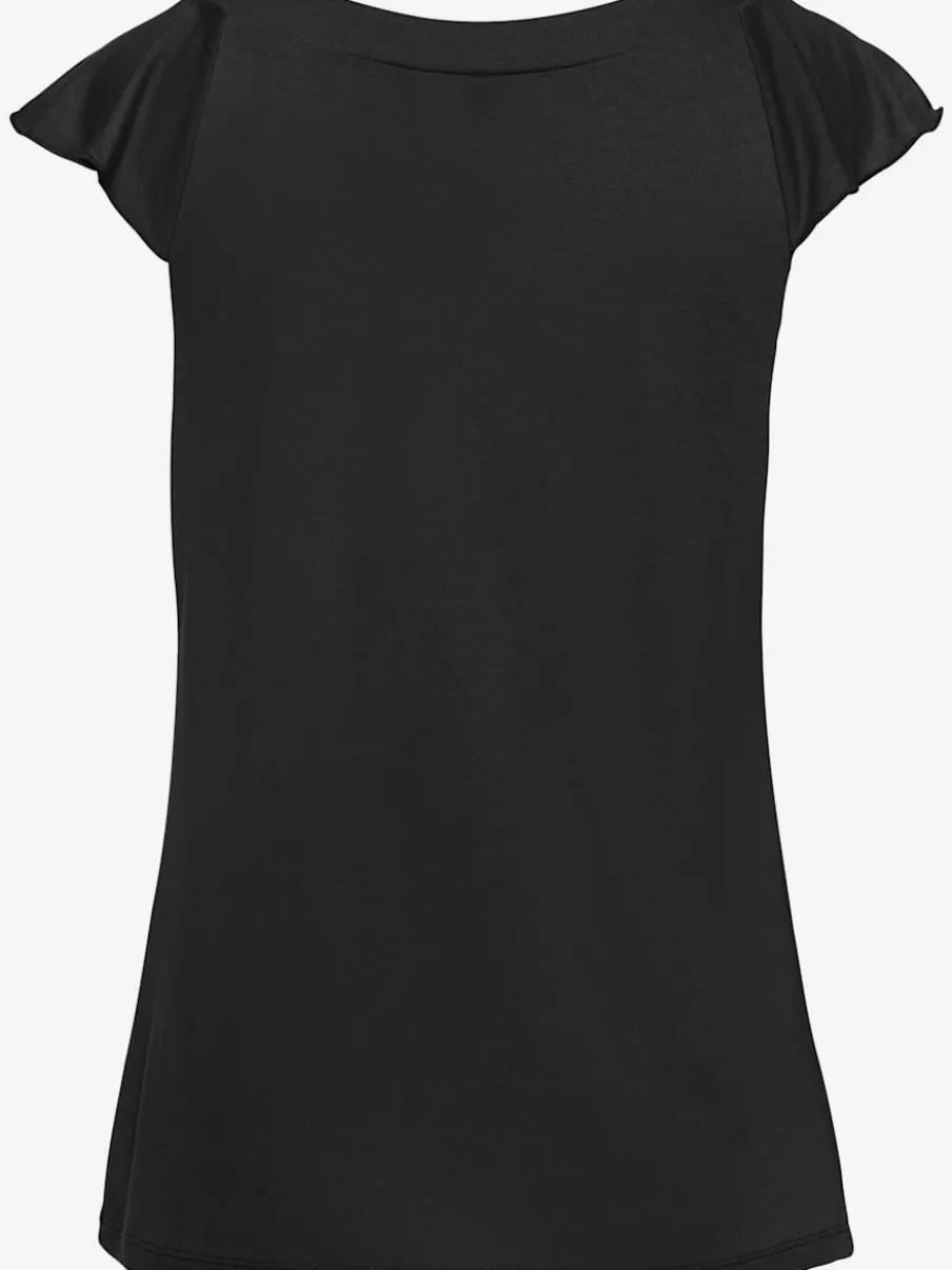 T-shirt à col rond avec manches courtes et ourlet droit