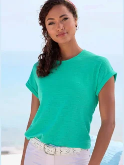 T-shirt à col rond avec manches fixées et matière douce