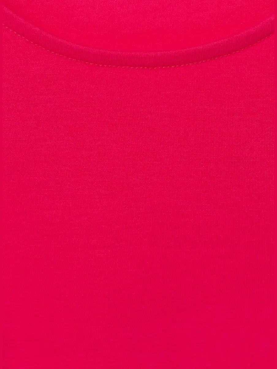 T-shirt à col rond avec manches volantées et taille élastique
