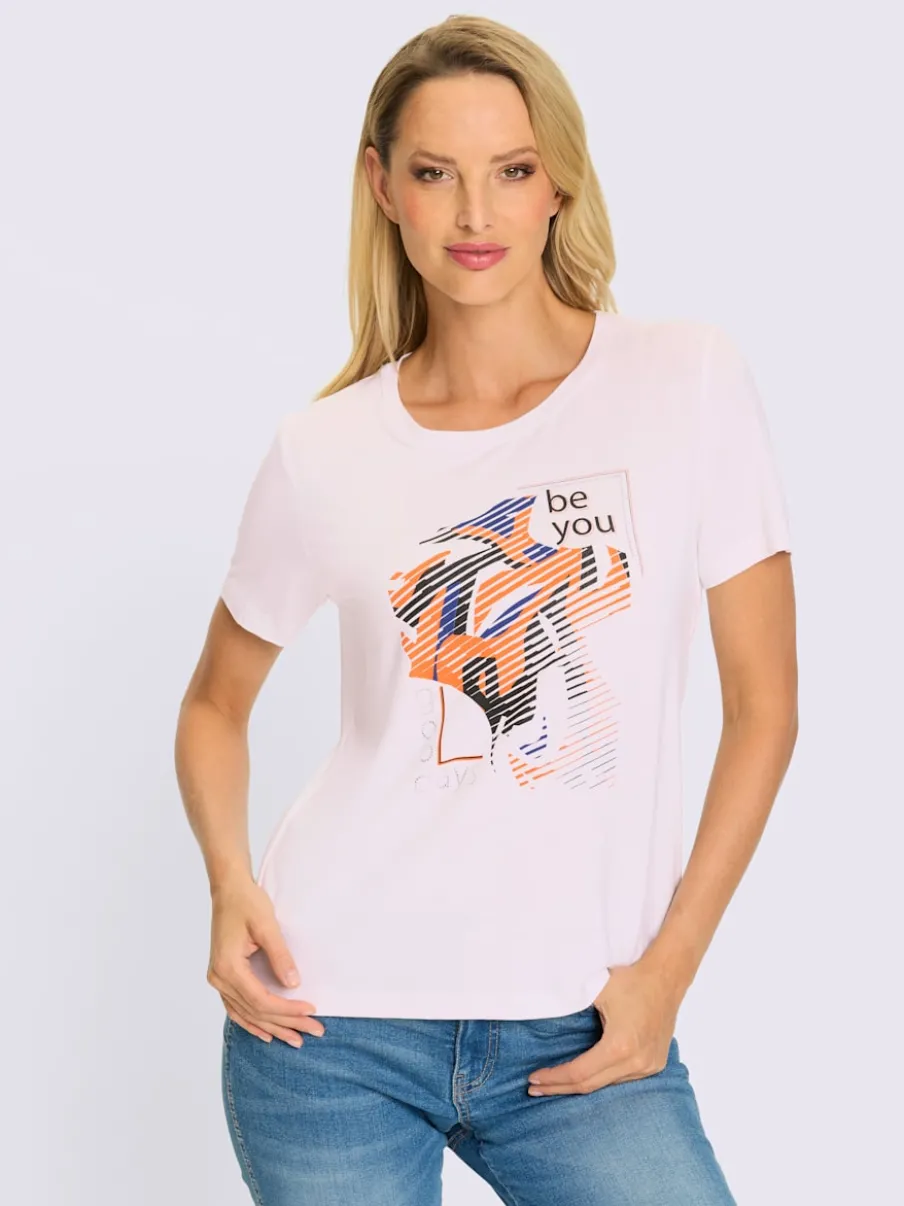 T-shirt à col rond manches courtes motif graphique fantaisie