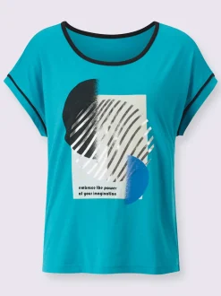 T-shirt col rond manches courtes à motif graphique décontracté