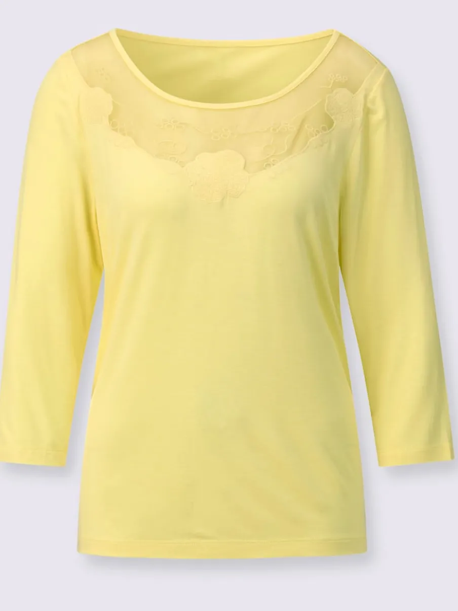 T-shirt col rond manches 3/4 en viscose douce