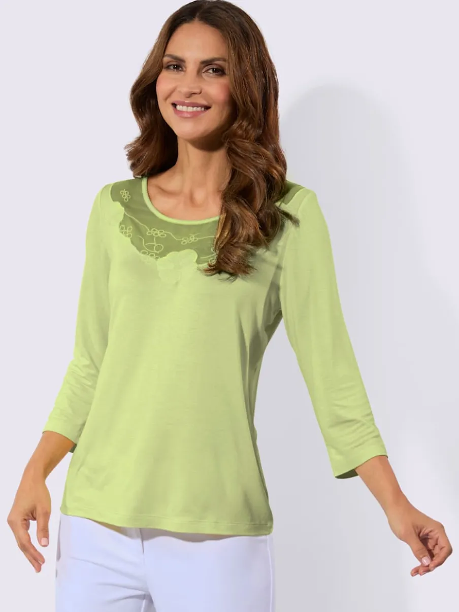 T-shirt col rond manches 3/4 en viscose douce