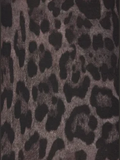 T-shirt à col roulé avec manches longues en viscose extensible léopard