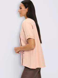 T-shirt à col roulé imprimé brillant tendance