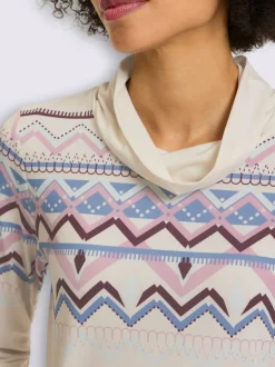 T-shirt à col roulé joli motif norvégien