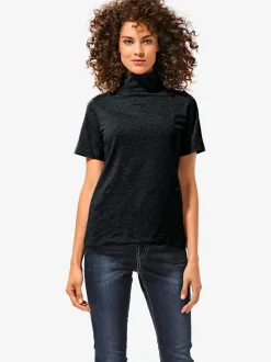 T-shirt à col roulé à manches courtes extensible ajusté