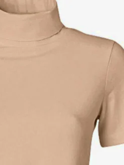 T-shirt à col roulé à manches courtes extensible ajusté