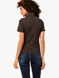 T-shirt à col roulé à manches courtes extensible ajusté