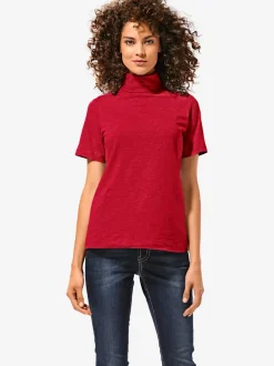 T-shirt à col roulé à manches courtes extensible ajusté