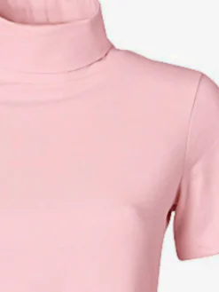 T-shirt à col roulé à manches courtes extensible ajusté