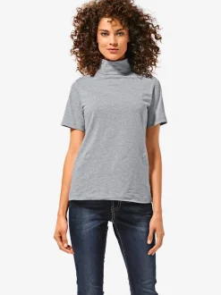 T-shirt à col roulé à manches courtes extensible ajusté