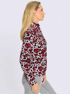T-shirt à col roulé manches longues motif graphique doux