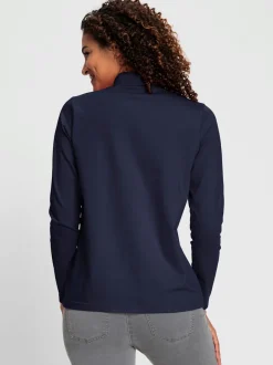 T-shirt à col roulé manches longues en coton doux
