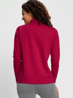 T-shirt à col roulé manches longues en coton doux