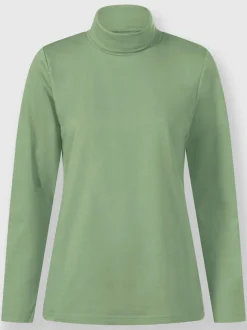 T-shirt à col roulé manches longues en coton doux