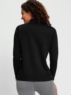 T-shirt à col roulé manches longues en coton doux