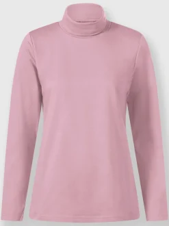 T-shirt à col roulé manches longues en coton doux