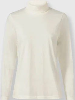 T-shirt à col roulé manches longues en coton doux