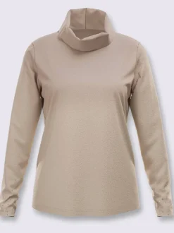 T-shirt à col roulé petites pierres brillantes fantaisie