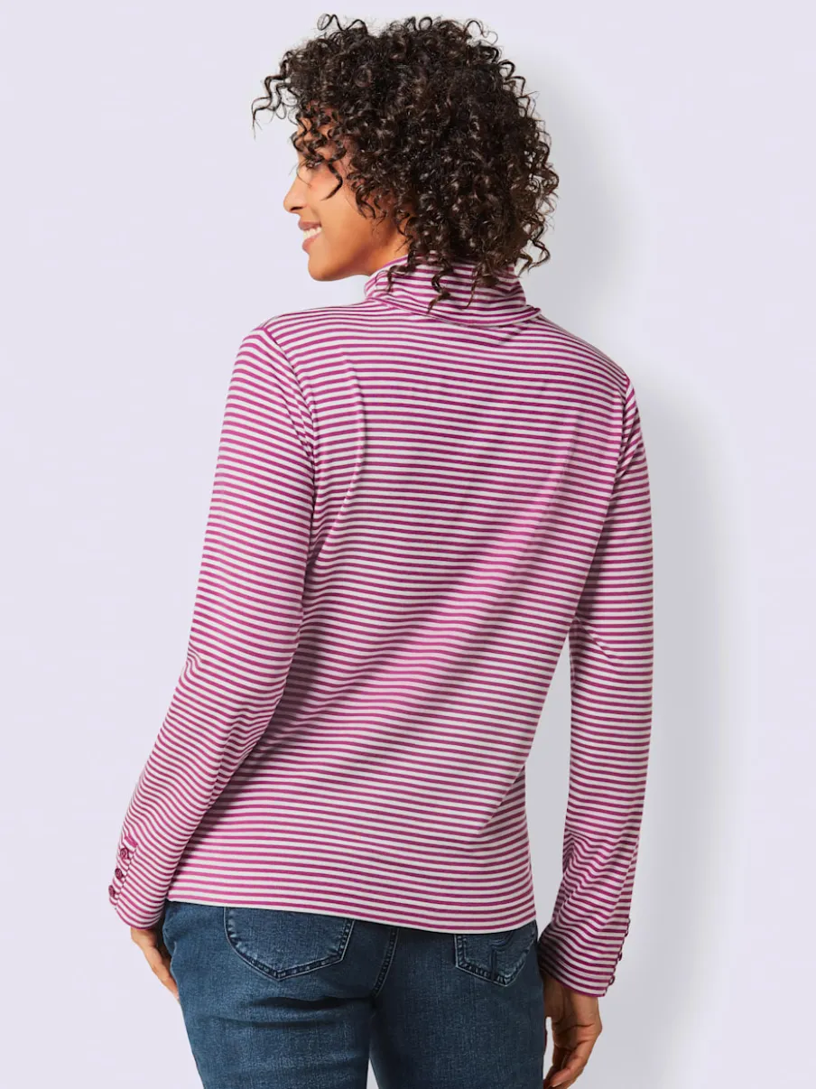 T-shirt à col roulé rayé pour des journées confortables