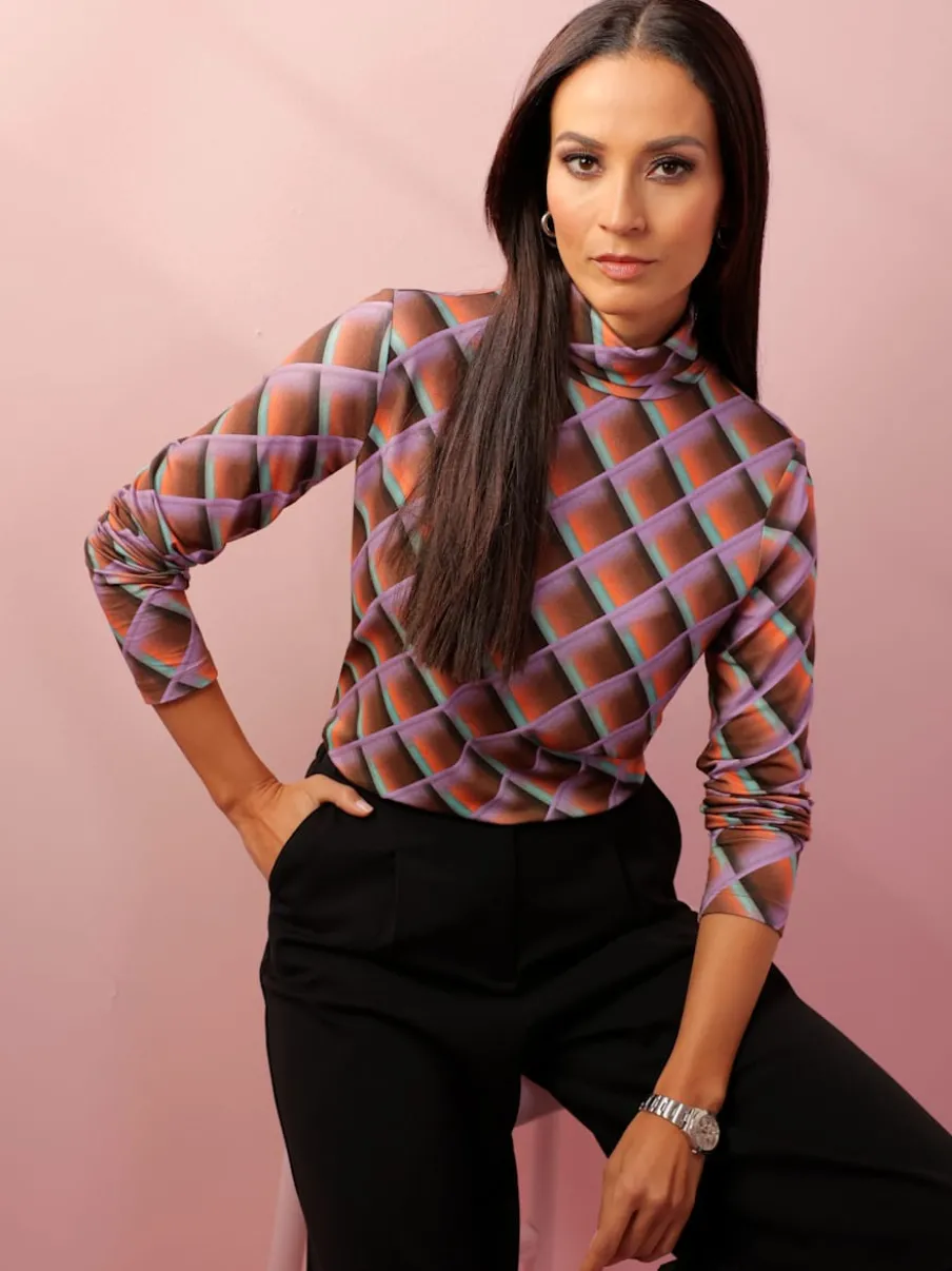 T-shirt à col roulé viscose