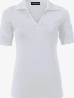 T-shirt à col V avec manches courtes et coupe cintrée